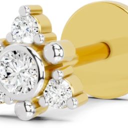 Sparkles Lab Grown Diamond Nosepin For Women & Girls 14kt Yellow Gold Stud-image-3