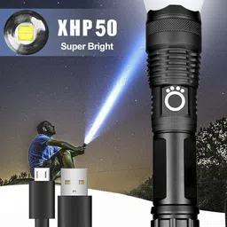 zeno volt 376 Rechargeable (ZOOMABLE METAL LED High Super Bright Tactical 5 Light Modes 8 hrs Torch Emergency Light-picture-30