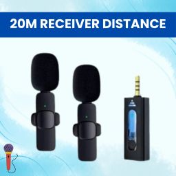 K35 Wireless Mic With Collar Microphone forYoutube/Voice Recording/InterviewC321 Microphone-image-75
