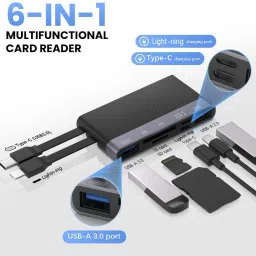 ZITRONIX Highspeed DualCard Reader 6in1 USB Hub MicroSD TF Card Reader image 2