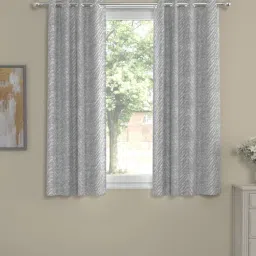 Geometric Polyester Solid 5 Ft Semisheer Eyelet 2 Window Curtains By Rosarahome-picture-22
