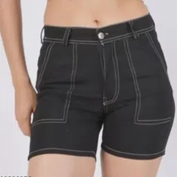 glamhood Solid Women Denim Three Fourths-picture-12