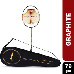 G-Force 5900 Superlite Black, Gold Strung Badminton Racquet-picture-15