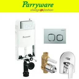 Half Frame Concealed Cistern, with divater body upper Praseo set of 1 pic 120 Dual Flush Tank-23