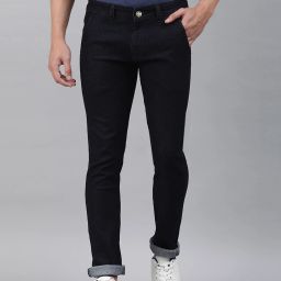 Men Slim Mid Rise Black Jeans-image-27