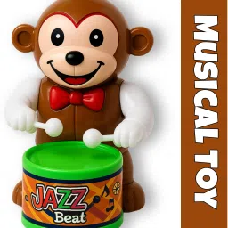 Dancing Rolling Monkey Musical Toy Tumbling Spinning Drumming Monkey-picture-24