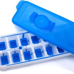 Food Grade BPA Free Plastic Freezer Ice Cube Mould Tray Box for Fridge Blue Silicone Ice Cube Tray-6