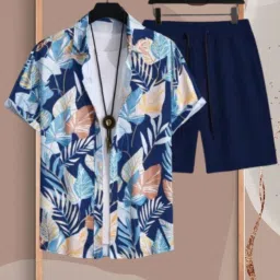Men Night Suit Set Blue Abstract-image-47