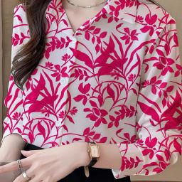 Women Relaxed Fit Fit Printed Spread Collar Casual Shirt-image-63