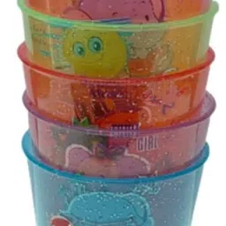 Acrylic Sipper Glass for Kids for Water and Milk Travel Use Accessories (Pack of 6), Multicolour-image-54