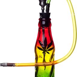 7 Inch Coke Converter Leaf Printed Rasta Glass Smoking Water Pipe Beer Bong Funnel-19