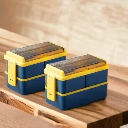 Classy Blue 3 Section Lunch Box 3 Containers Lunch Box-49