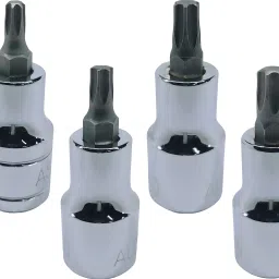 T-15+T-27+T-30+T-40+T-45, Hardened Chrome Vanadium Steel, Torx-Bit-Socket Socket Set-2