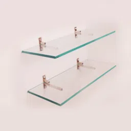Multi Purpose Glass Shelf for Bathroom Bedroom Living Room Office and Kitchen Glass Wall Shelf-57