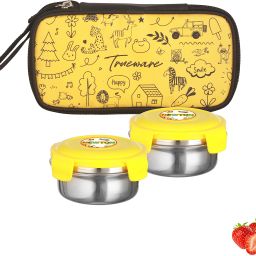 NEWTON Kids Lunch Pack With Stainless Steel Clip & Close Container 350ML Each 2 Containers Lunch Box-image-25
