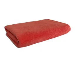 SPACES Red Solid Cotton Nano Spun 450 GSM Towel image 3