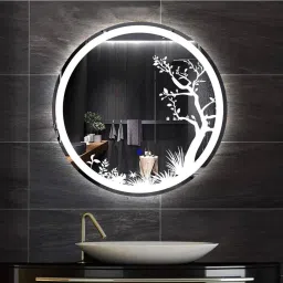 Round Frame Wall with Touch Sensor & Light for Wall Dcor,Size: 22''x 2'' Bathroom Mirror-3