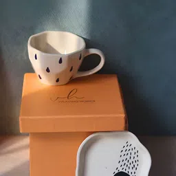 WEAVING HOMES White & Black Printed Ceramic Glossy Mugs Set of Cups and Mugs-17