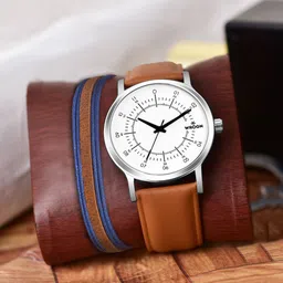 WROGN Men Analog Watch & Leather Bracelet Gift Set-49
