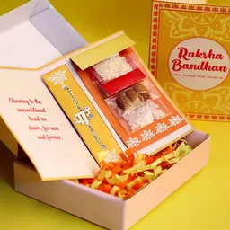 Rubans Silver Plated Handcrafted Rakhi Gift Set-10