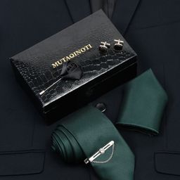 MUTAQINOTI Men Silk Necktie Accessory Gift Set-image-82