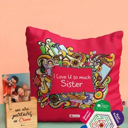Indigifts Red & Green 3 Pieces Printed Home Gift Set-image-92