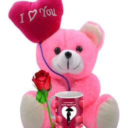 ME & YOU Pink & Red 3 Pieces Printed Valentine Gift Set-image-79
