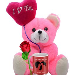 ME & YOU Pink & Red 3 Pieces Printed Valentine Gift Set-image-78