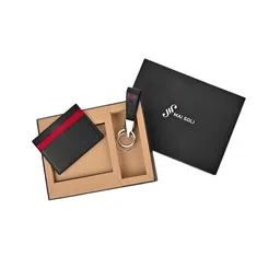 MAI SOLI Men Neo Genuine Leather RFID Protected Card Holder & Key Ring Gift Set-image-40