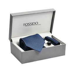 Tossido Men Blue Printed Accessory Gift Set-image-90