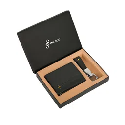 MAI SOLI Men Neo Genuine Leather RFID Protected Zip Wallet & Key Ring Accessory Gift Set-image-49