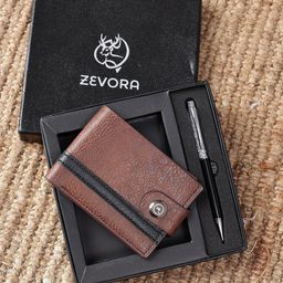 ZEVORA Men Pen & Wallet Leather Accessory Gift Set-image-20
