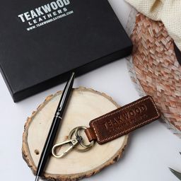 Teakwood Leathers Men Tan Printed Leather Accessory Gift Set-image-64