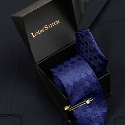 LOUIS STITCH Men Silk Necktie Accessory Gift Set-image-95