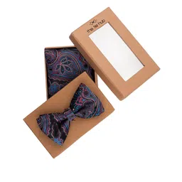 The Tie Hub Men Purple Printed Accessory Gift Set-20