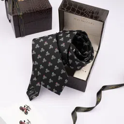 The Tie Hub Men Printed Necktie With Cufflinks Accessory Gift Set-15
