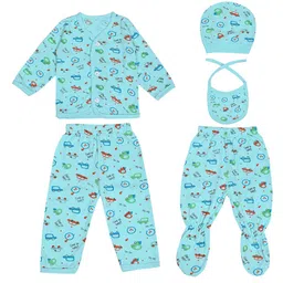 LOOM LEGACY Infants 5-Pcs Pure Cotton Baby Apparel Gift Set-image-68