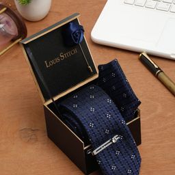 LOUIS STITCH Men Silk Necktie Accessory Gift Set-picture-5