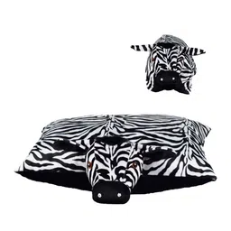 Ultra Kids White & Black Zebra Folding Pillow Plush Soft Toy-30