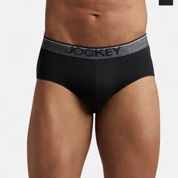 Jockey Men Pack of 2 Super Combed Cotton Solid Brief with Ultrasoft Waistband-8037-27