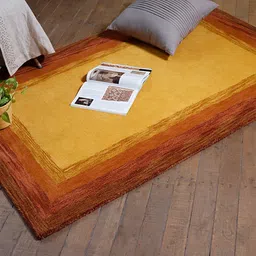 ZEBA Solid Rectangular Shape Woolen Hand-Tufted Carpet image 1
