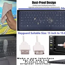 ANJO Keyboard&Mouse-WPad-Hub2.0-Cleaner-2n1OTG-Ext-LED-Skin-15.6iScrn&KeyGuard&Sleeve Combo Set image 4