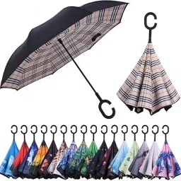 rare find Double Layer Reversible No Drip Umbrella with C Shape Handle Umbrella-1
