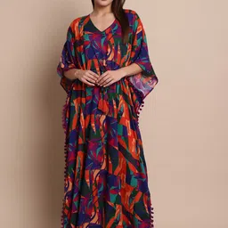 Secret Wish Abstract Printed Kaftan Nightdress-image-74