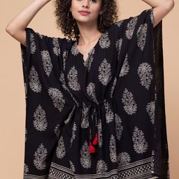 Hive91 Ethnic Motifs Printed Kimono Sleeves Kaftan Top-picture-5