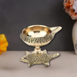 Bizz Brass Table Diya| Kachua Shaped Brass Diya| Decorative Brass Diya Set Brass Table Diya-image-21
