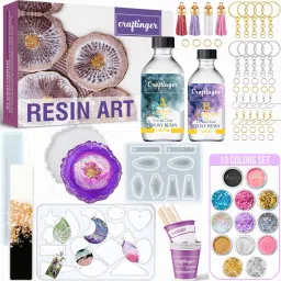 All in One Kit with 200gm Resin for Pendant Earring Keychain & Coaster-9