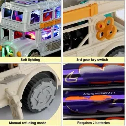 venimall Retro Bus Model Toy Double Decker Bus with Sound and Artificial Wheel Universal image 3