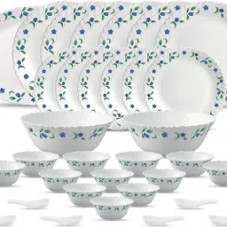 Pack of 33 Opalware Diva Classique Juniper Blue Dinner Set-image-14