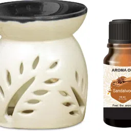 PEEPRESION Black Top Air Diffuser Burner With 1 Sandalwood Scented Aroma oil (15ml) Scented Air Diffuser Uses For Pub Bar, Office, Club, Studio, Conference Hall, Study Table Diffuser-2